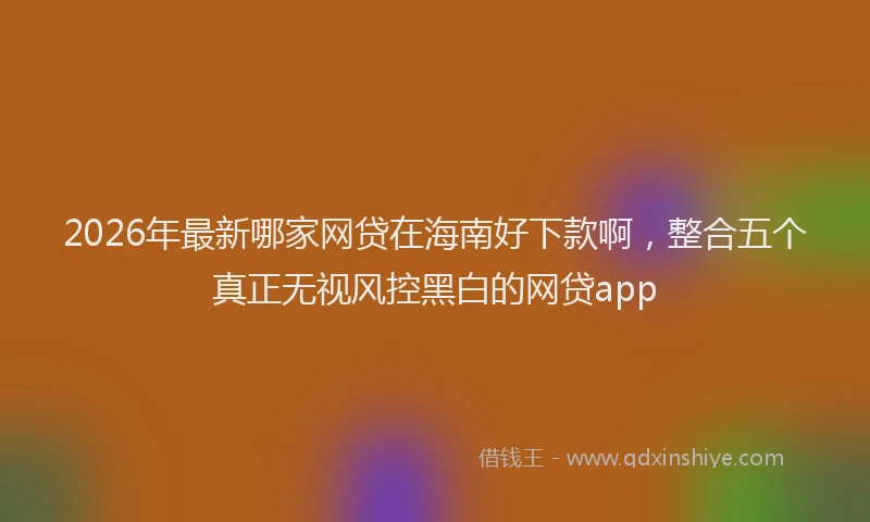 2026年最新哪家网贷在海南好下款啊，整合五个真正无视风控黑白的网贷app
