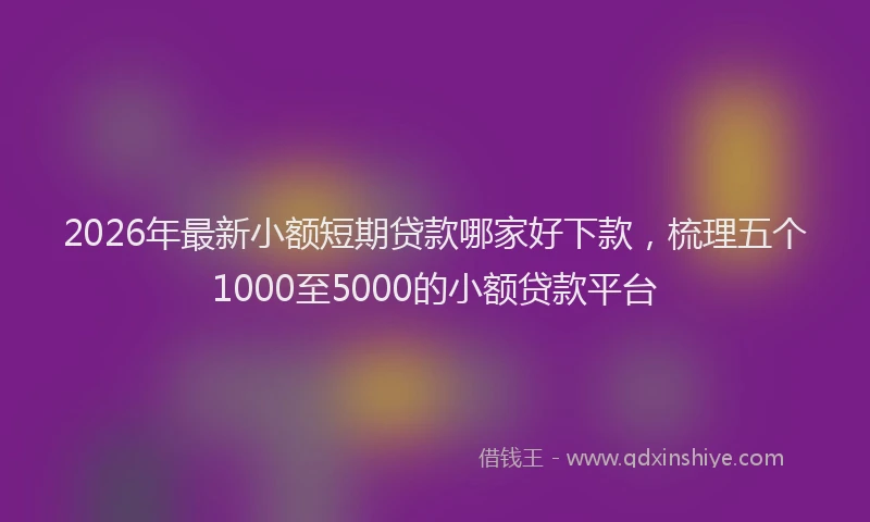 2026年最新小额短期贷款哪家好下款，梳理五个1000至5000的小额贷款平台