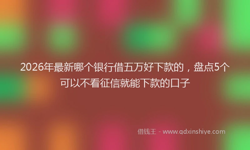 2026年最新哪个银行借五万好下款的,盘点5个可以不看征信就能下款的口子