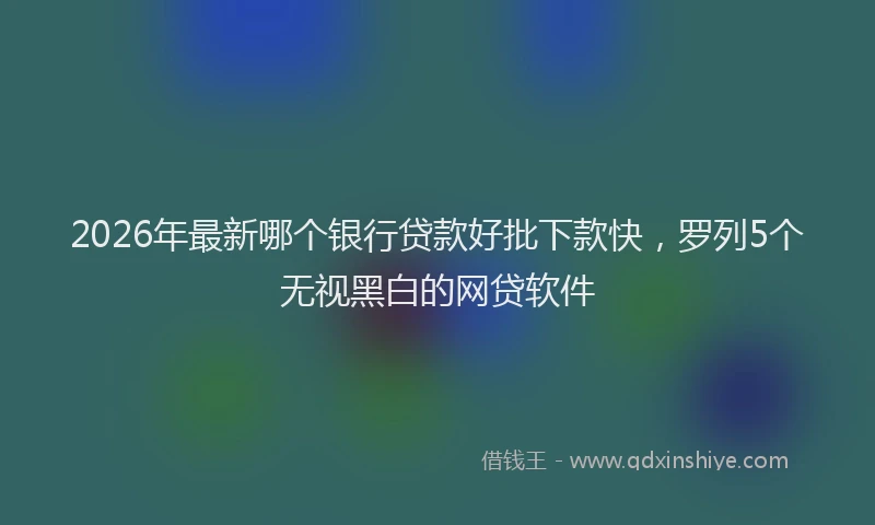 2026年最新哪个银行贷款好批下款快，罗列5个无视黑白的网贷软件