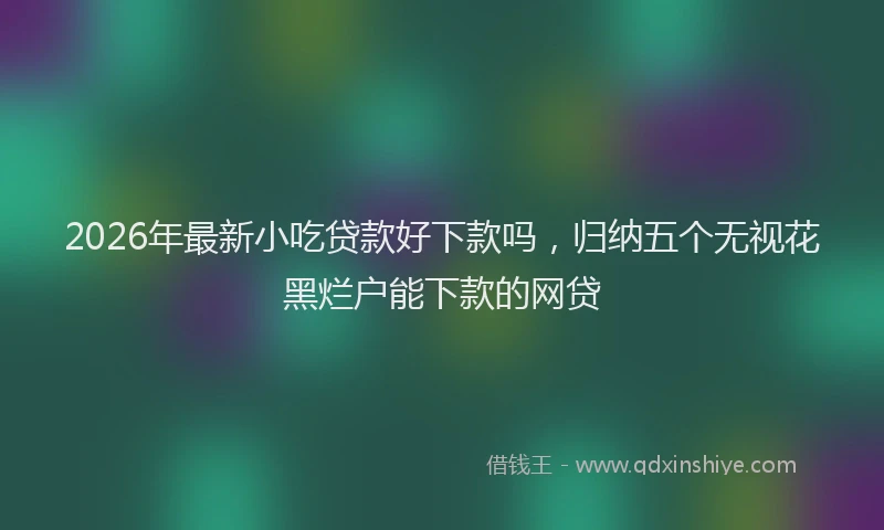 2026年最新小吃贷款好下款吗，归纳五个无视花黑烂户能下款的网贷