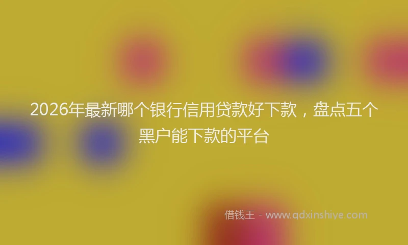 2026年最新哪个银行信用贷款好下款,盘点五个黑户能下款的平台