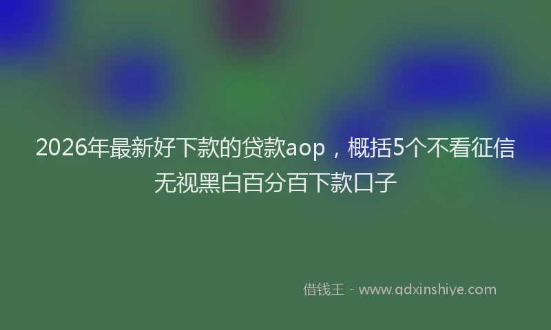 2026年最新好下款的贷款aop，概括5个不看征信无视黑白百分百下款口子