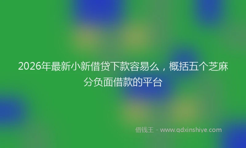 2026年最新小新借贷下款容易么，概括五个芝麻分负面借款的平台