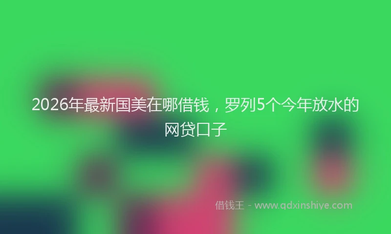 2026年最新国美在哪借钱,罗列5个今年放水的网贷口子