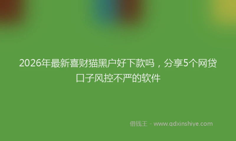 2026年最新喜财猫黑户好下款吗,分享5个网贷口子风控不严的软件