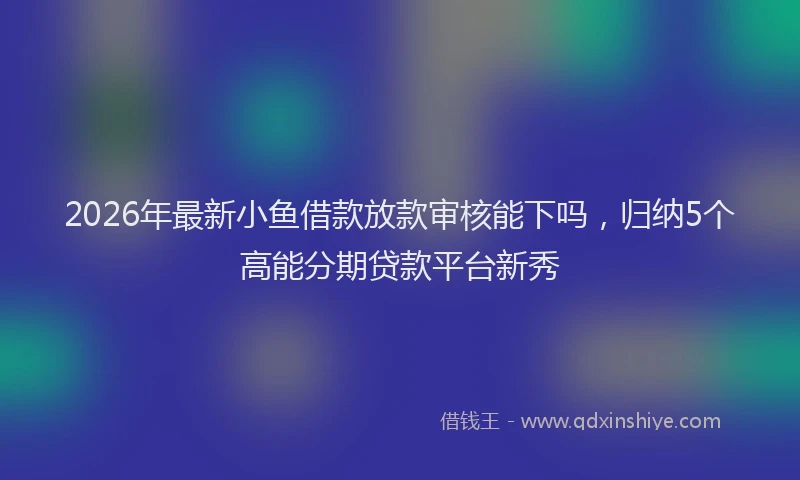 2026年最新小鱼借款放款审核能下吗，归纳5个高能分期贷款平台新秀
