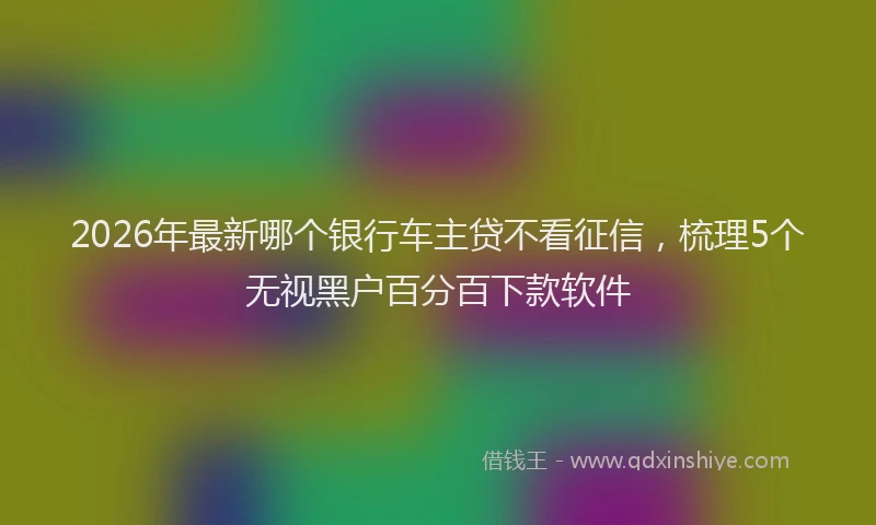 2026年最新哪个银行车主贷不看征信，梳理5个无视黑户百分百下款软件