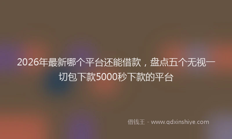 2026年最新哪个平台还能借款，盘点五个无视一切包下款5000秒下款的平台