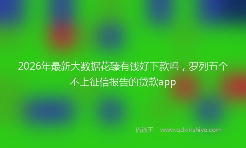 2026年最新大数据花臻有钱好下款吗,罗列五个不上征信报告的贷款app