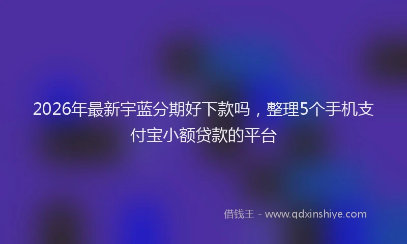 2026年最新宇蓝分期好下款吗，整理5个手机支付宝小额贷款的平台