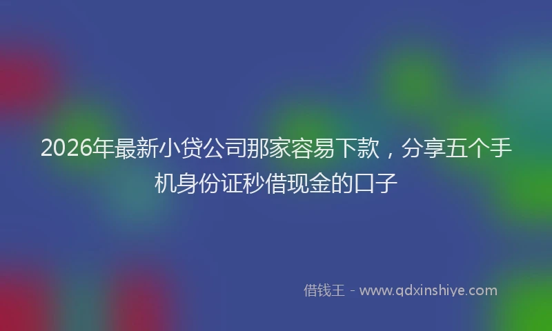 2026年最新小贷公司那家容易下款，分享五个手机身份证秒借现金的口子