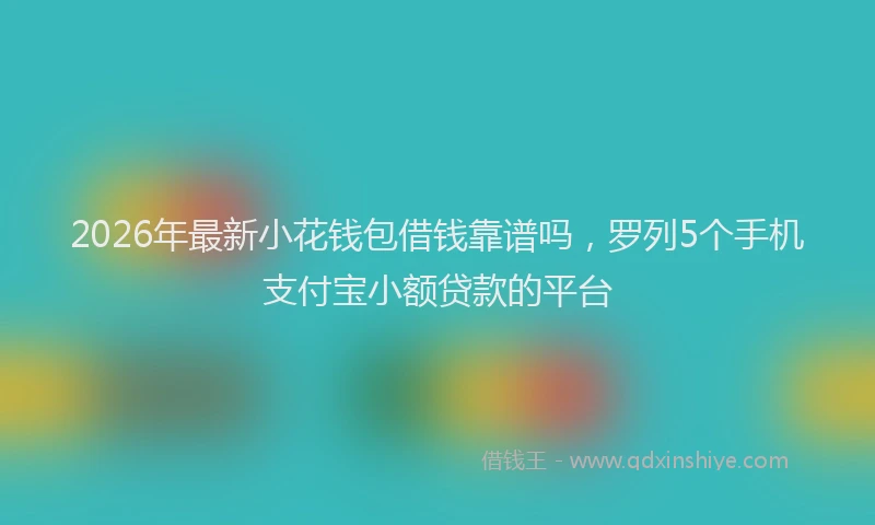 2026年最新小花钱包借钱靠谱吗，罗列5个手机支付宝小额贷款的平台