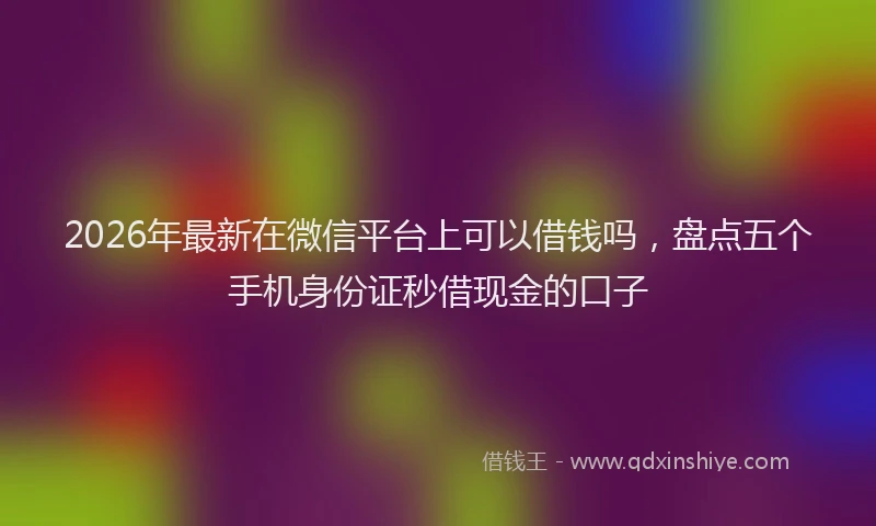 2026年最新在微信平台上可以借钱吗，盘点五个手机身份证秒借现金的口子