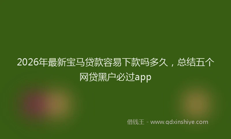 2026年最新宝马贷款容易下款吗多久，总结五个网贷黑户必过app