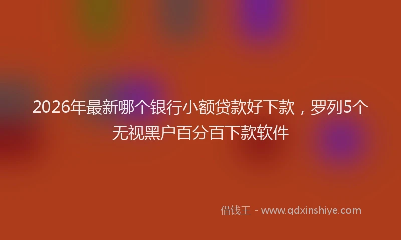 2026年最新哪个银行小额贷款好下款，罗列5个无视黑户百分百下款软件