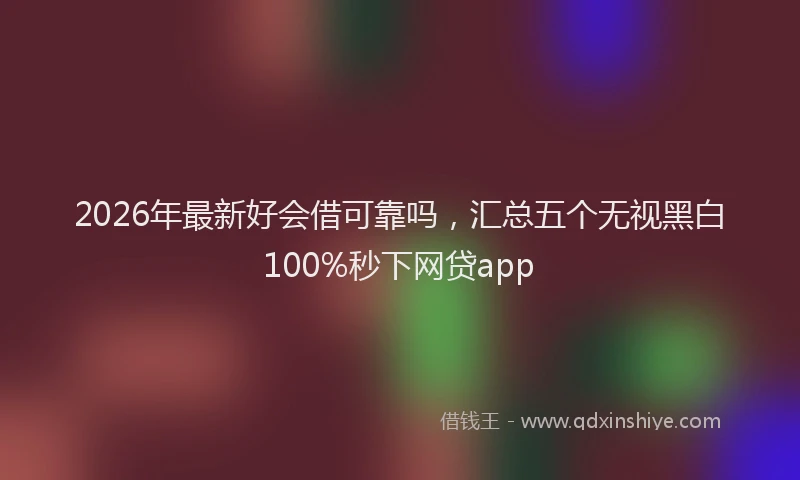 2026年最新好会借可靠吗，汇总五个无视黑白100%秒下网贷app