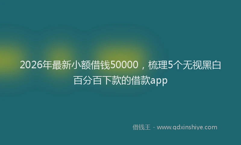 2026年最新小额借钱50000，梳理5个无视黑白百分百下款的借款app