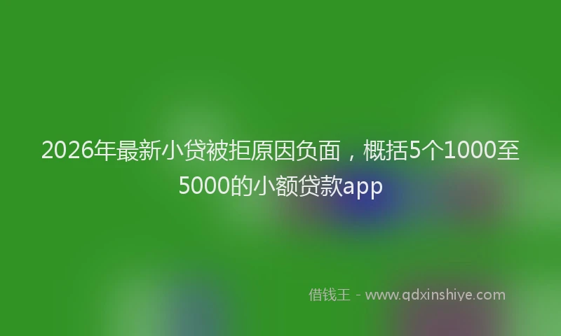 2026年最新小贷被拒原因负面，概括5个1000至5000的小额贷款app
