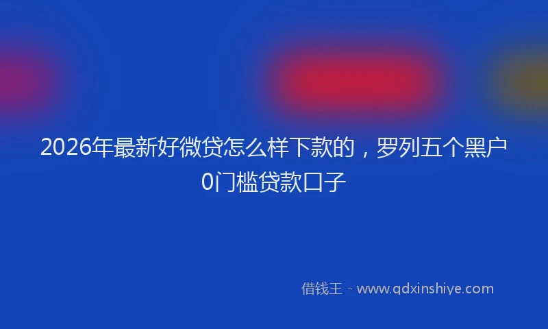 2026年最新好微贷怎么样下款的，罗列五个黑户0门槛贷款口子