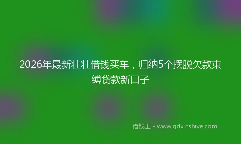 2026年最新壮壮借钱买车，归纳5个摆脱欠款束缚贷款新口子