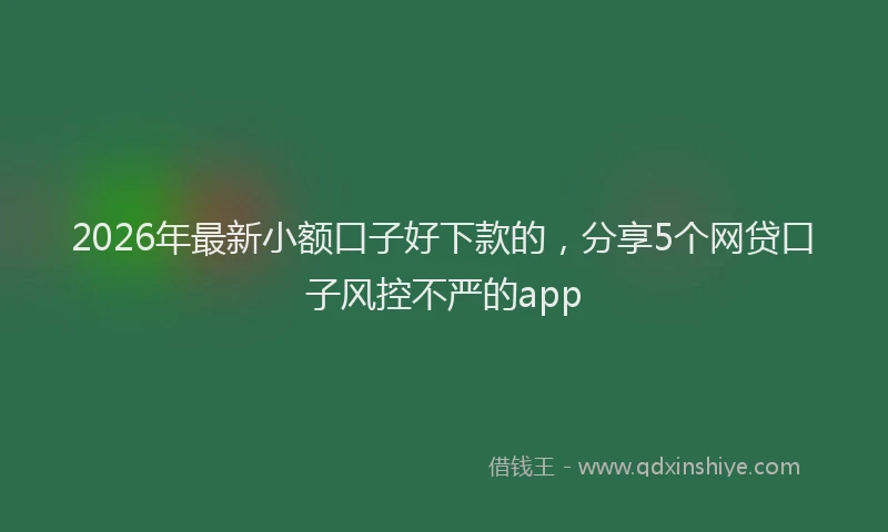 2026年最新小额口子好下款的，分享5个网贷口子风控不严的app