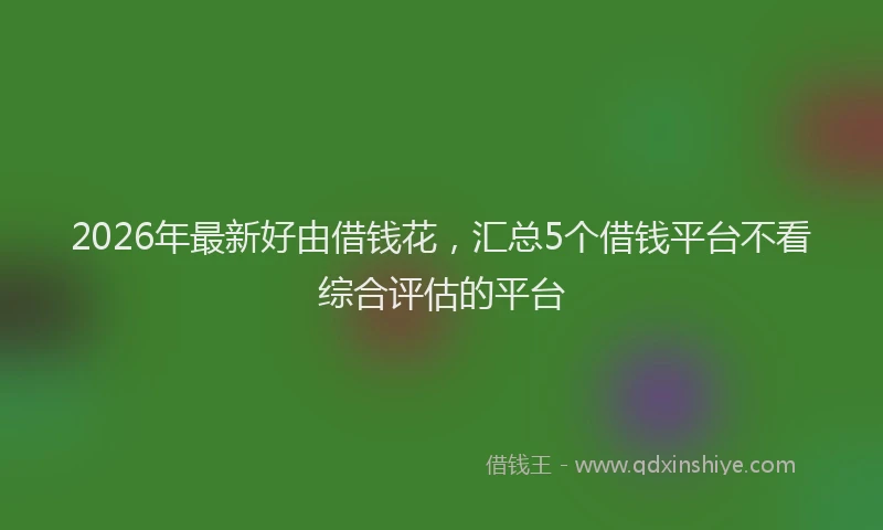 2026年最新好由借钱花，汇总5个借钱平台不看综合评估的平台