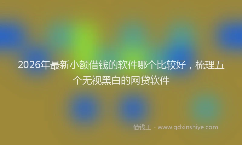 2026年最新小额借钱的软件哪个比较好，梳理五个无视黑白的网贷软件