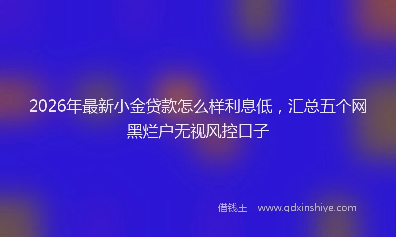 2026年最新小金贷款怎么样利息低，汇总五个网黑烂户无视风控口子