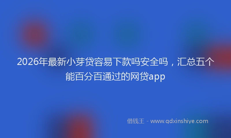 2026年最新小芽贷容易下款吗安全吗，汇总五个能百分百通过的网贷app