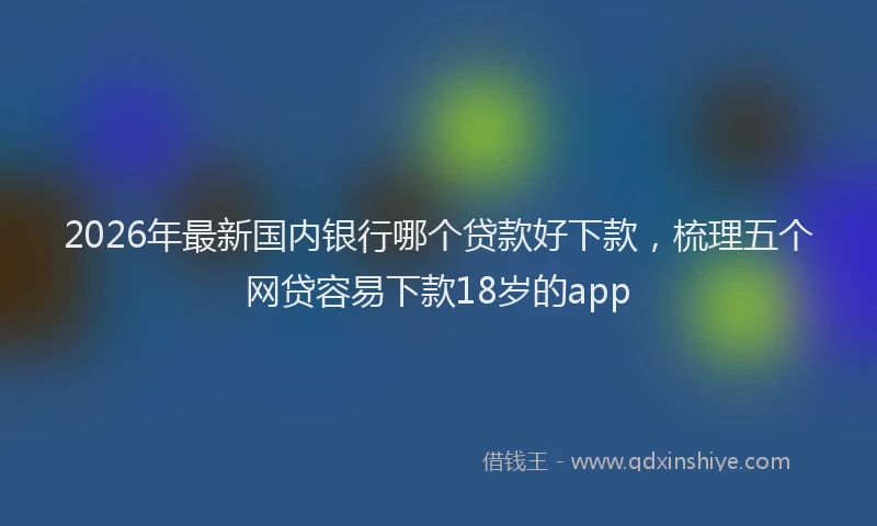 2026年最新国内银行哪个贷款好下款，梳理五个网贷容易下款18岁的app