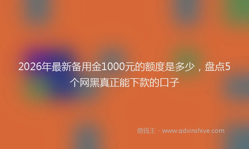 2026年最新备用金1000元的额度是多少，盘点5个网黑真正能下款的口子