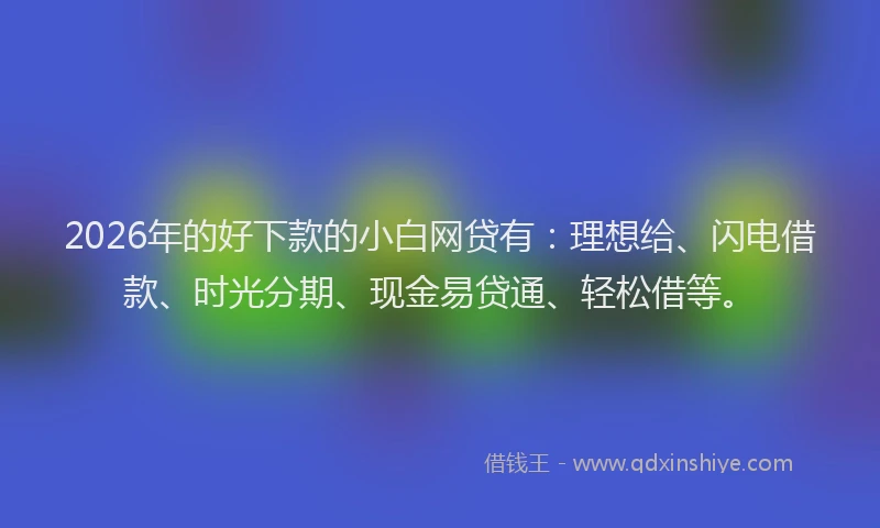 2026年的好下款的小白网贷有：理想给、闪电借款、时光分期、现金易贷通、轻松借等。