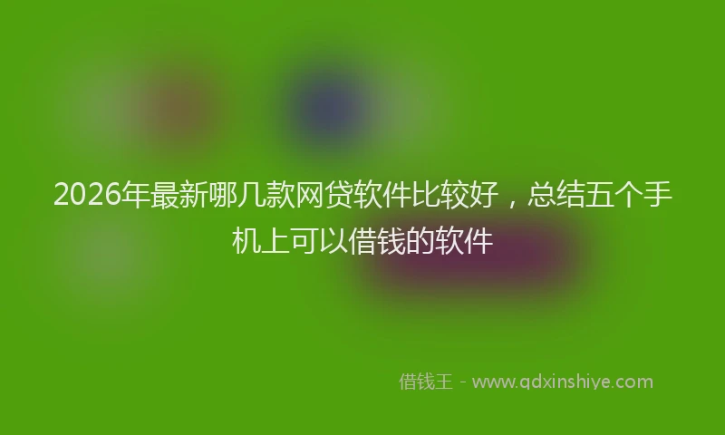 2026年最新哪几款网贷软件比较好,总结五个手机上可以借钱的软件
