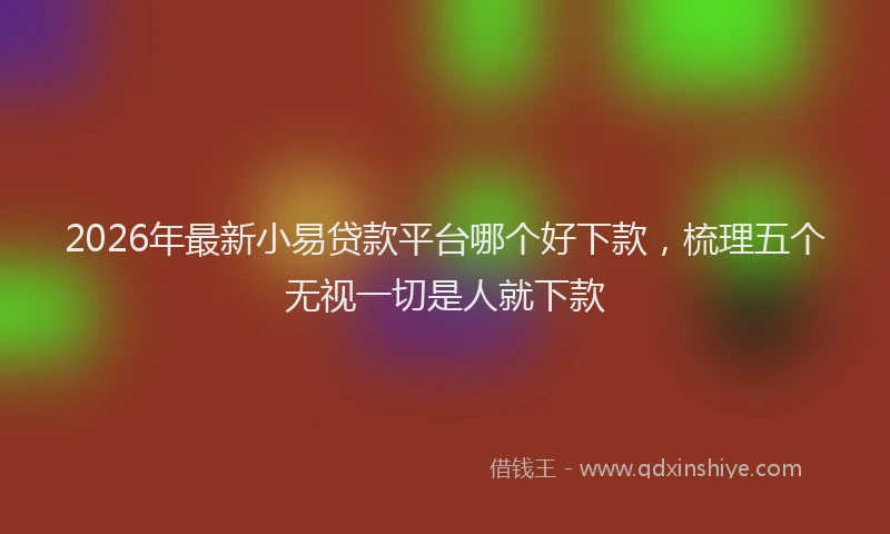 2026年最新小易贷款平台哪个好下款，梳理五个无视一切是人就下款