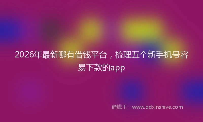 2026年最新哪有借钱平台，梳理五个新手机号容易下款的app