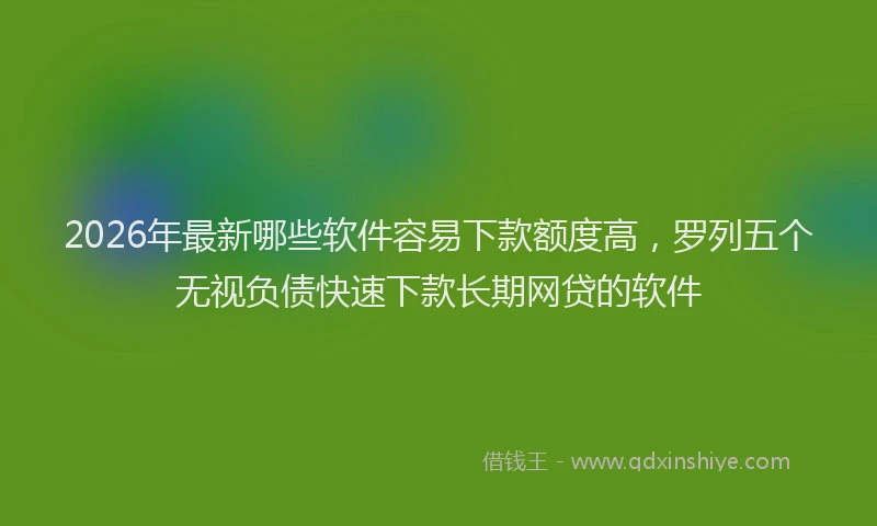 2026年最新哪些软件容易下款额度高,罗列五个无视负债快速下款长期网贷的软件