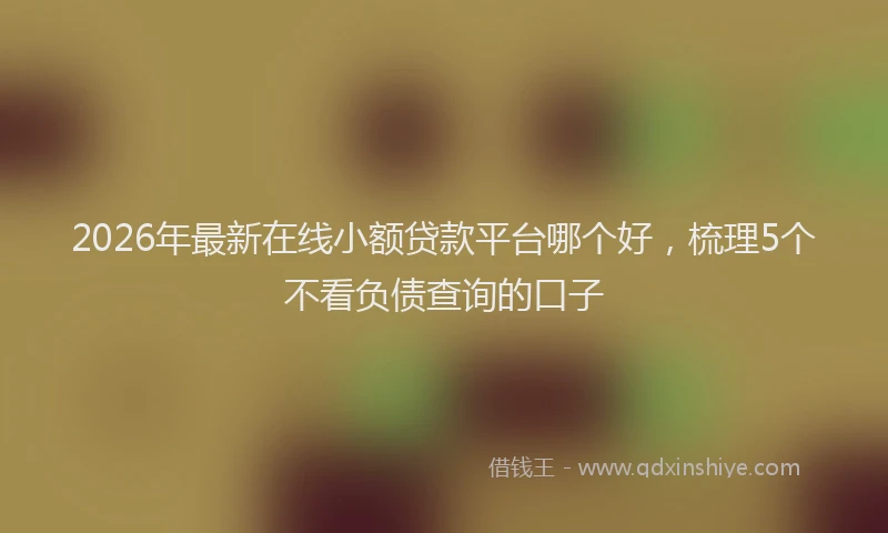 2026年最新在线小额贷款平台哪个好，梳理5个不看负债查询的口子