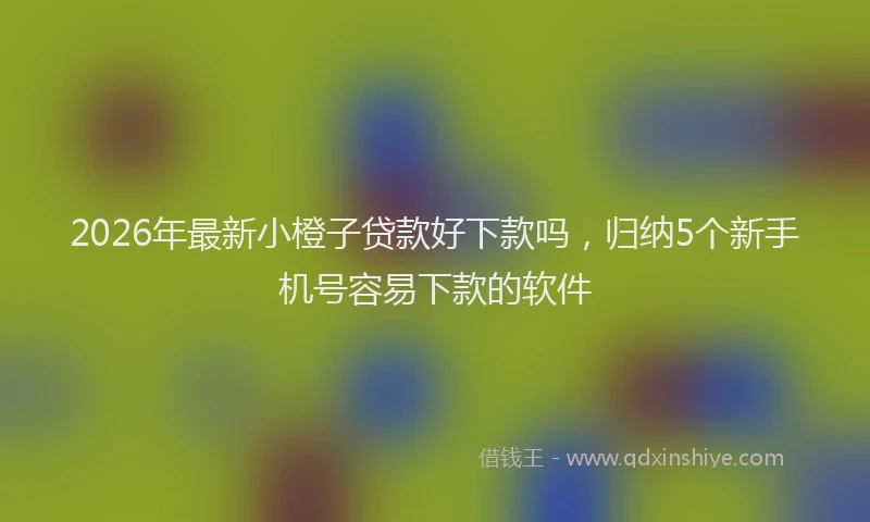 2026年最新小橙子贷款好下款吗，归纳5个新手机号容易下款的软件