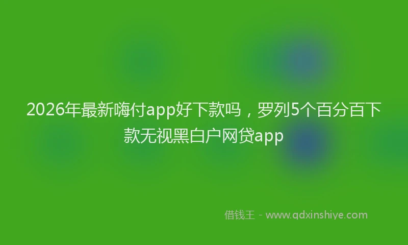 2026年最新嗨付app好下款吗,罗列5个百分百下款无视黑白户网贷app