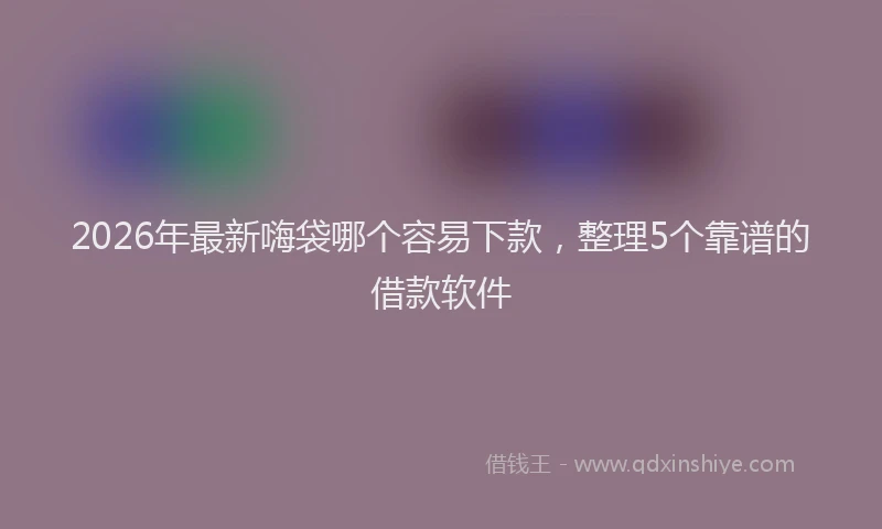 2026年最新嗨袋哪个容易下款，整理5个靠谱的借款软件