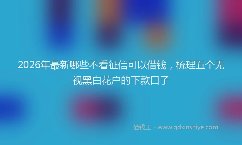 2026年最新哪些不看征信可以借钱，梳理五个无视黑白花户的下款口子