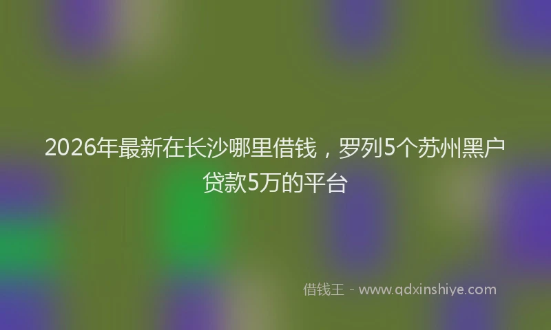 2026年最新在长沙哪里借钱，罗列5个苏州黑户贷款5万的平台