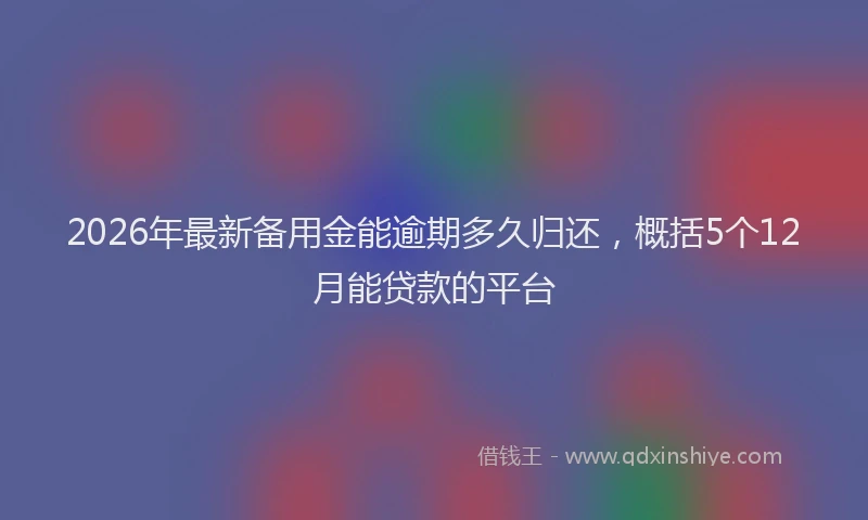 2026年最新备用金能逾期多久归还,概括5个12月能贷款的平台