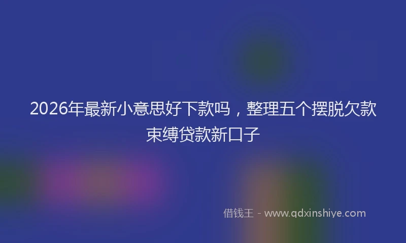 2026年最新小意思好下款吗，整理五个摆脱欠款束缚贷款新口子