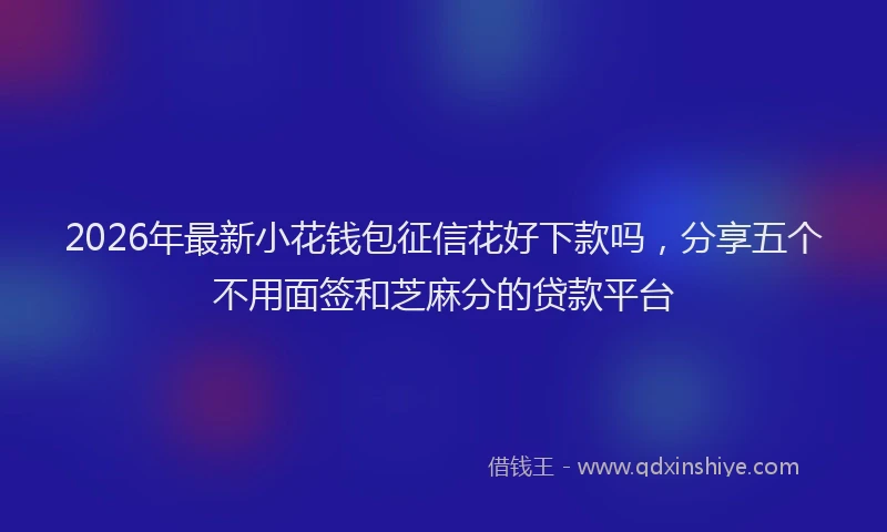 2026年最新小花钱包征信花好下款吗，分享五个不用面签和芝麻分的贷款平台