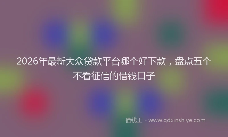 2026年最新大众贷款平台哪个好下款,盘点五个不看征信的借钱口子