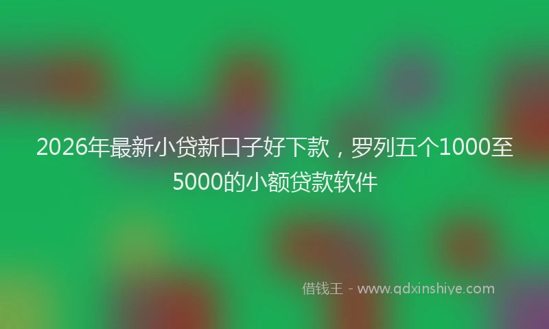2026年最新小贷新口子好下款，罗列五个1000至5000的小额贷款软件