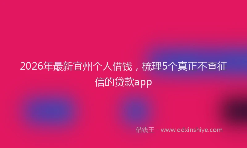 2026年最新宜州个人借钱，梳理5个真正不查征信的贷款app
