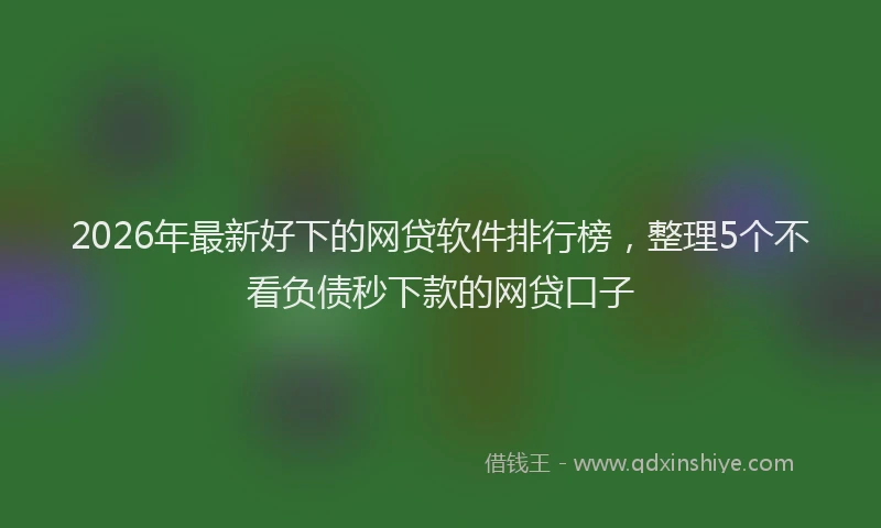 2026年最新好下的网贷软件排行榜，整理5个不看负债秒下款的网贷口子